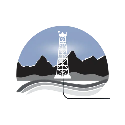 DTC Energy Group logo with oil rig in front of mountains